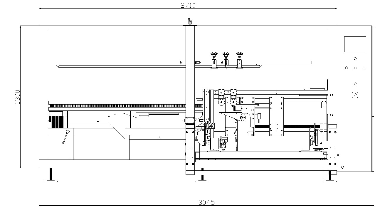 Formeuse de caisses AUTOBOX - Plan d’implantation avec table de travail horizontale
