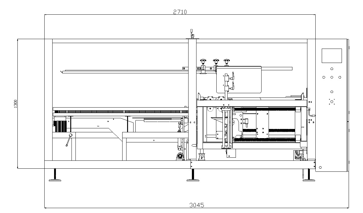 Formeuse de caisses AUTOBOX - Plan d’implantation avec table de travail inclinée